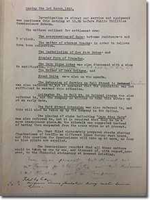 document, Public Utilities Commission minute book no. 1